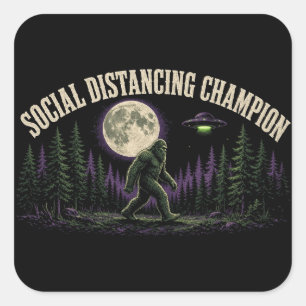 Champion de la distanciation sociale Autocollant B