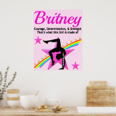 CHAMPION GYMNASTICS GIRL PERSONALISEERD POSTER (Keuken)