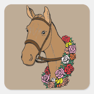 Champion Horse Vierkante Sticker