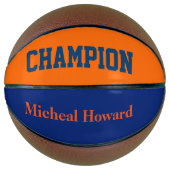 champion in donkerblauw en oranje mini basketbal (Voorkant)