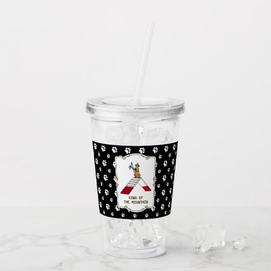 Champion koning van de berghondenbehendigheid grap acryl drinkbeker (Achterkant ijs)