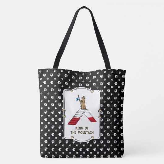 Champion koning van de berghondenbehendigheid grap draagtas (Achterkant)