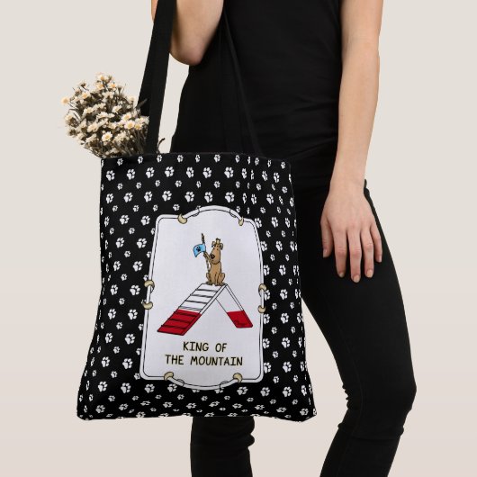 Champion koning van de berghondenbehendigheid grap draagtas (Dichtbij)