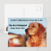 Champion Son-in-law Birthday Golden Retriever Briefkaart (Voorkant / Achterkant)