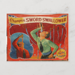 Champion Sword Swallower Briefkaart