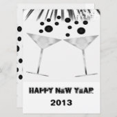 Championnat noir et blanc Nouvel An Invitation (Devant / Derrière)