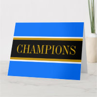 CHAMPIONS Helderblauw Zwart Wit Racing Strepen