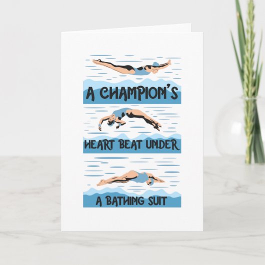 Champions Swimmer - Bathing Suit Kaart (Voorkant)