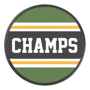 CHAMPS Athletic Groen Zwart Oranje Racing Strepen Hockey Puck