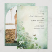 Champs de Faire-part de mariage de trèfle (Devant / Derrière)