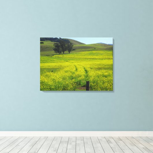 Champs de graines de moutarde - Toile enrobée (Insitu (Plancher de Bois))