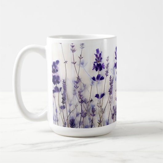 Champs de lavande 15 oz de café Mug (Gauche)