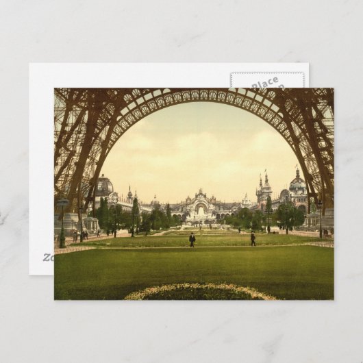 Champs de Mars, Exposition Universal, Parijs Frank Briefkaart (Voorkant / Achterkant)