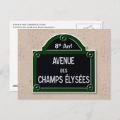 Champs Elysee Sign Post Card Briefkaart (Voorkant / Achterkant)