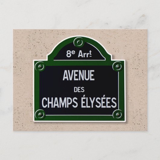 Champs Elysee Sign Post Card Briefkaart (Voorkant)
