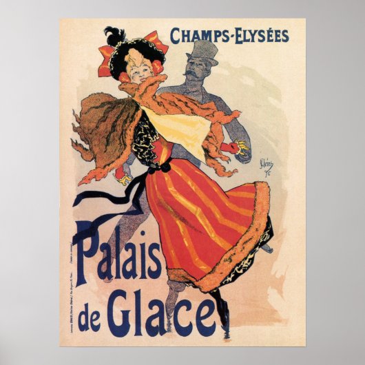 Champs Elysées ijsschaatsen Poster (Voorkant)