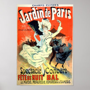 Champs Elysées Jardin de Paris Franse ad Poster