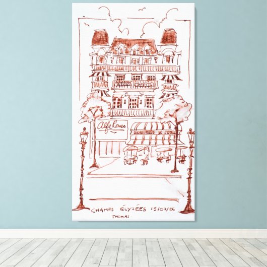 Champs Elyses | Parijs, Frankrijk Canvas Afdruk (Insitu (Houten vloer))