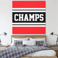 CHAMPS Helder Rood Zwart Wit Racing Stripes