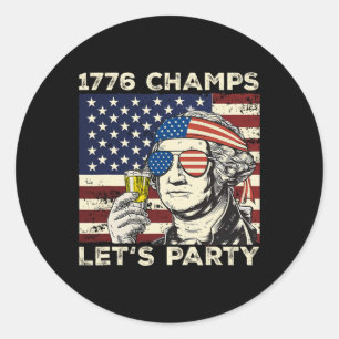 Champs Washington Drink Bier 4th of July Nieuwighe Ronde Sticker