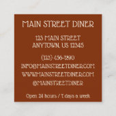 Chana Masala Chole Indian Food Chickpea Dish Vierkante Visitekaartje (Achterkant)