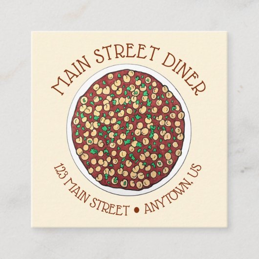 Chana Masala Chole Indian Food Chickpea Dish Vierkante Visitekaartje (Voorkant)