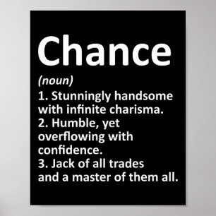 Chance Definition Personal Name Funny Birthday Poster