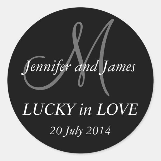 Chance en amour Monogramme M Sticker Mariage Stick (Devant)