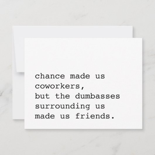 chance nous a fait collègues / carte drôle pour co (Devant)