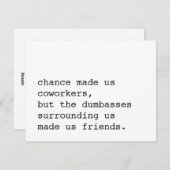 chance nous a fait collègues / carte drôle pour co (Devant / Derrière)