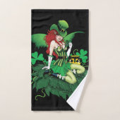 Chance Trèfle Vert Fée Rouge Cheveux Shamrock (Serviette à main)