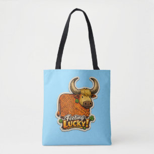 🍀 Chanceux ! Sac fourre-tout vache highland 👜✨