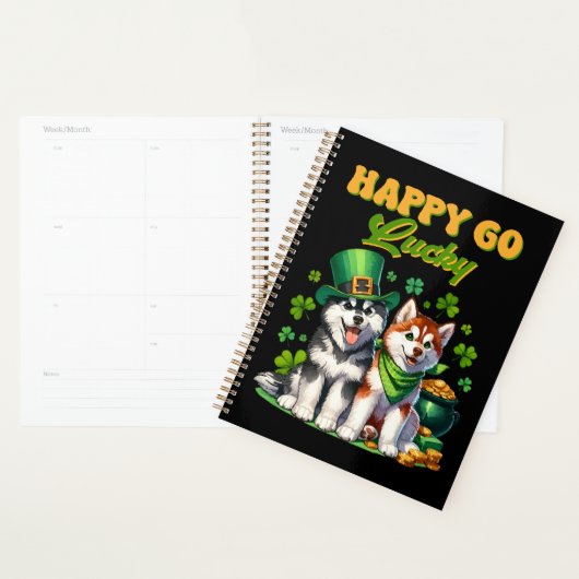 Chanceux Tout Fou Chiot Husky Saint-Patrick (Devant avec enveloppe)