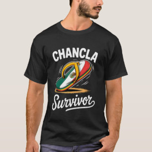 Chancla-overlevende Mexicaanse vlag Meme Grappige T-shirt