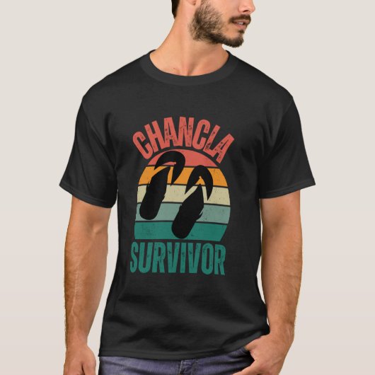 Chancla overlevende Puertorican grappige gezegde f T-shirt (Voorkant)