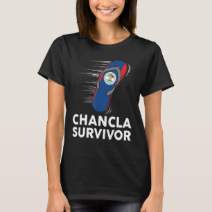 Chancla Survivor Belize Joke Belizean vlag Hispani T-shirt