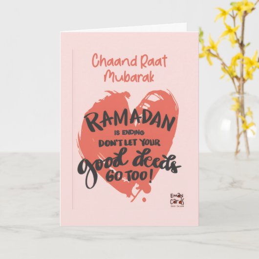 Chand Raat Mubarak - Ramadan Kaart (Gele Bloem)