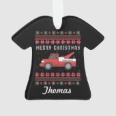 Chandail de Noël moche de camion de remorque perso (dos)