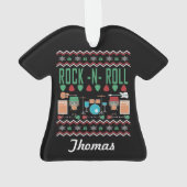 Chandail de Noël moche Rock-n-Roll personnalisé (dos)