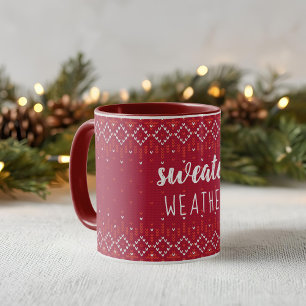 Chandail de Noël rouge Météo Deux Tone Café Mug