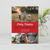 Chandail de Noël Rouge Whimsical Marques Carte pho (Debout devant)