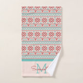 Chandail d'hiver nordique Faux Knit Motif Monogram (Serviette à main)