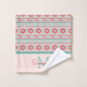 Chandail d'hiver nordique Faux Knit Motif Monogram (Gant de toilette)