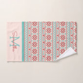 Chandail d'hiver nordique Faux Knit Motif Monogram (Serviette à main)