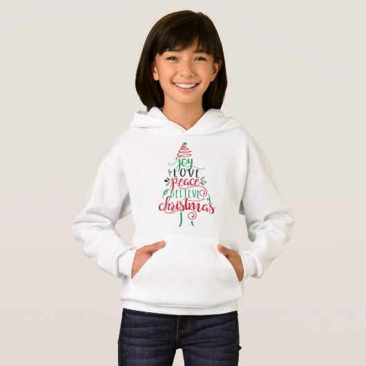 Chandail Joy Love Peace Believe Noël (Devant entier)