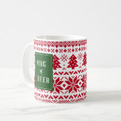 Chandail Knit vert et rouge Mug de Noël Cheer (Devant gauche)