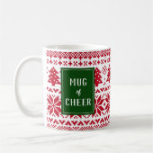 Chandail Knit vert et rouge Mug de Noël Cheer (Gauche)