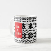 Chandail rouge et noir Knit Mug de Noël Cheer (Devant gauche)