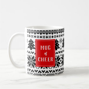 Chandail rouge et noir Knit Mug de Noël Cheer