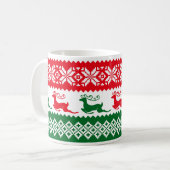 Chandail rouge et vert de Noël, tasse de motif de (Devant gauche)